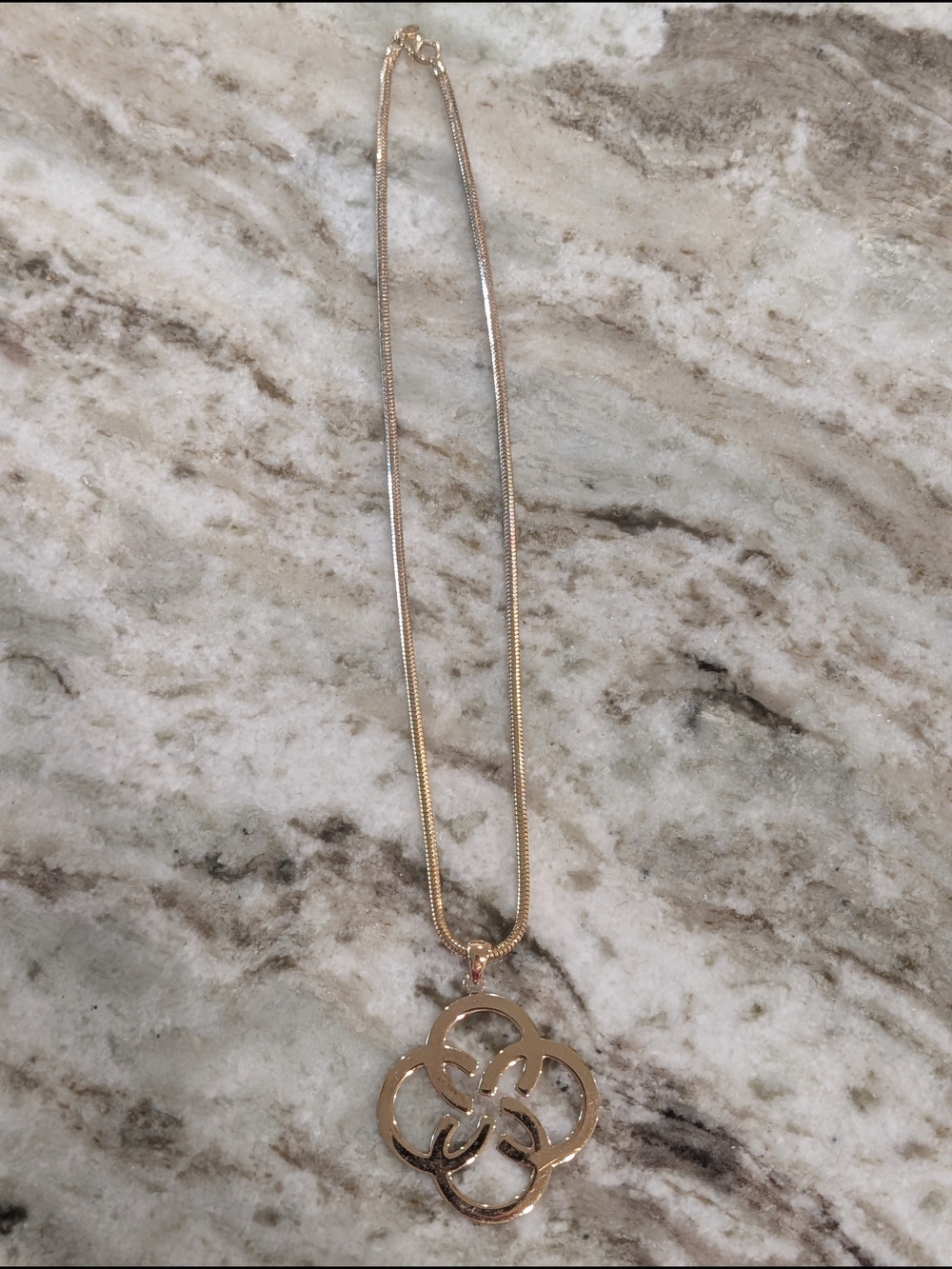 Vintage Milor Italy Bronze Quatrefoil Necklace